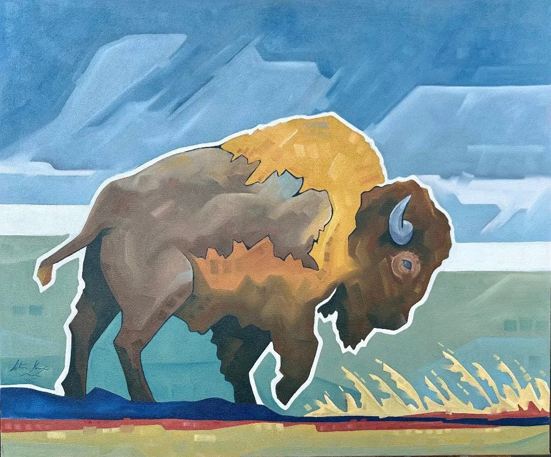 Head Wind, original painting by Wyoming fine artist Steve Knox