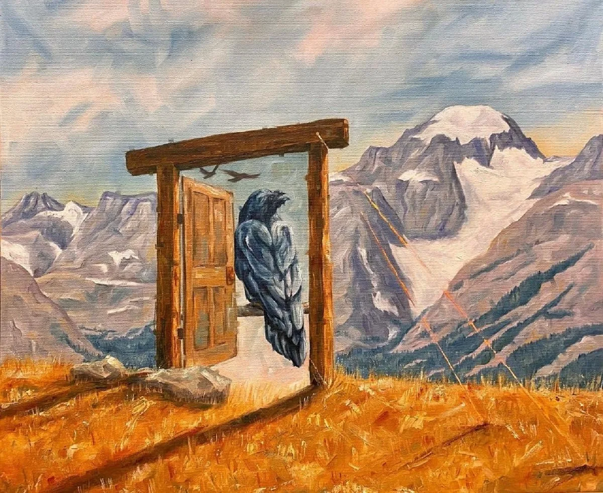 Gannett's Escape, original painting by Wyoming fine artist Steve Knox