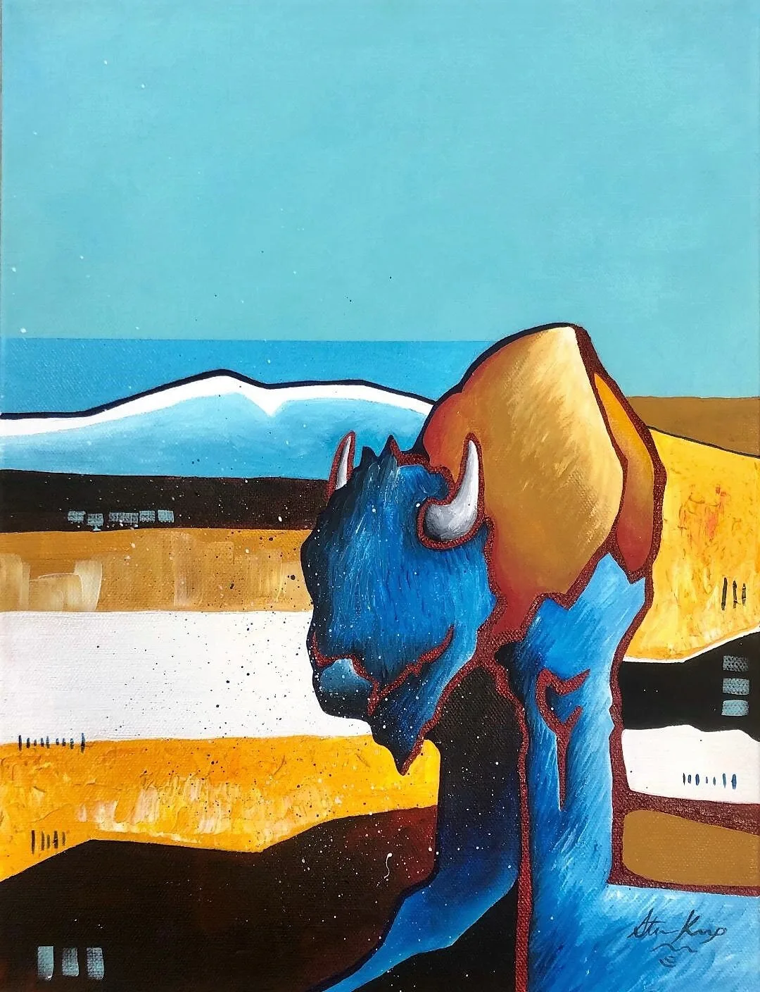 Standing In Solitude, original painting by Wyoming fine artist Steve Knox