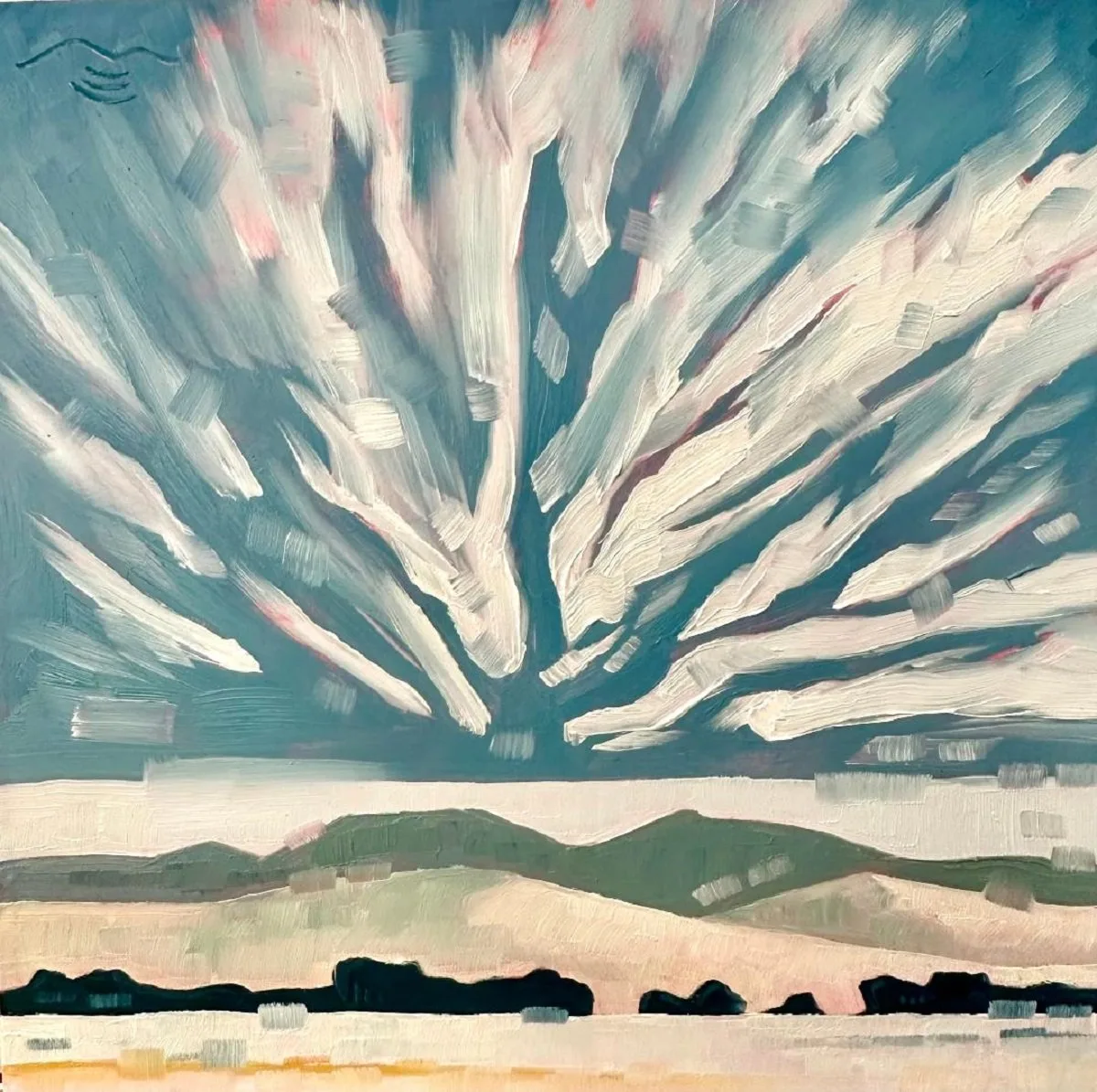 Wind Blown Skies, original painting by Wyoming fine artist Steve Knox