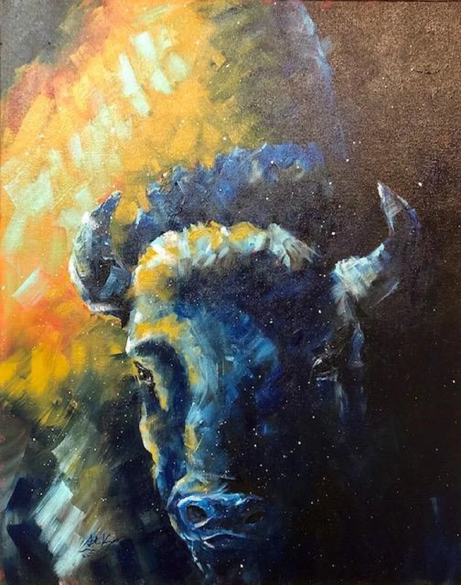 Out Of the Shadows, original painting by Wyoming fine artist Steve Knox