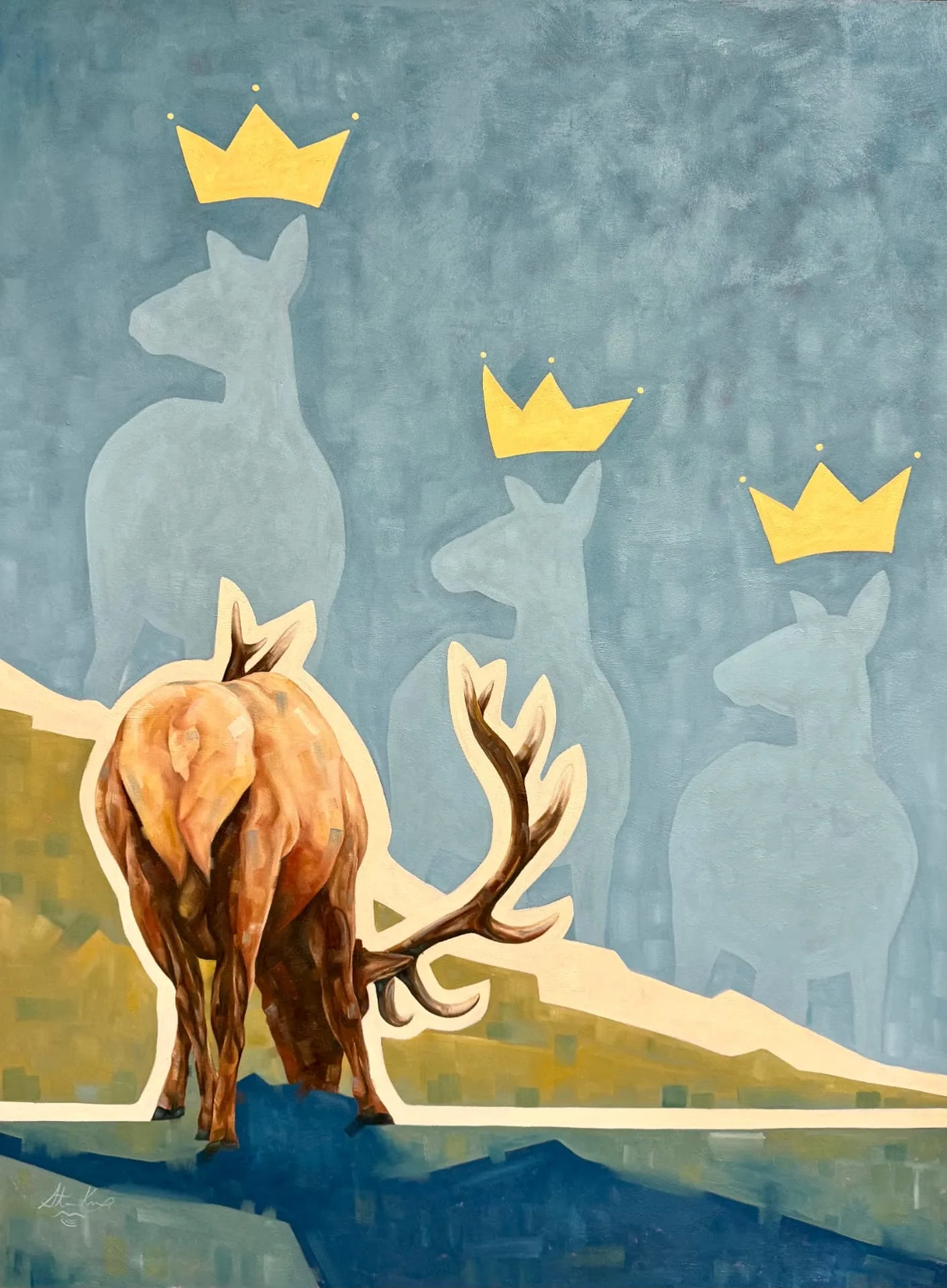 Bow to the Queens, oil on canvas by Wyoming fine artist Steve Knox