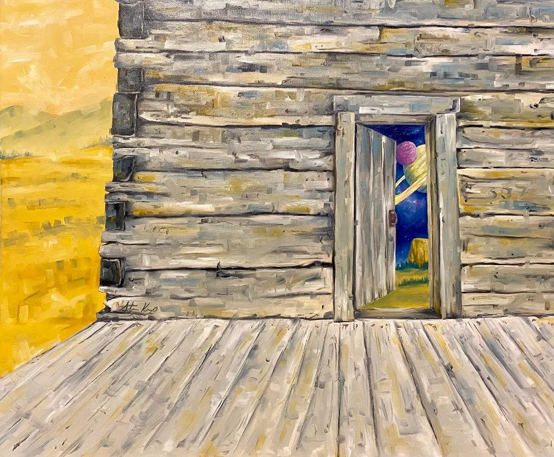 Devils Sky, original painting by Wyoming fine artist Steve Knox