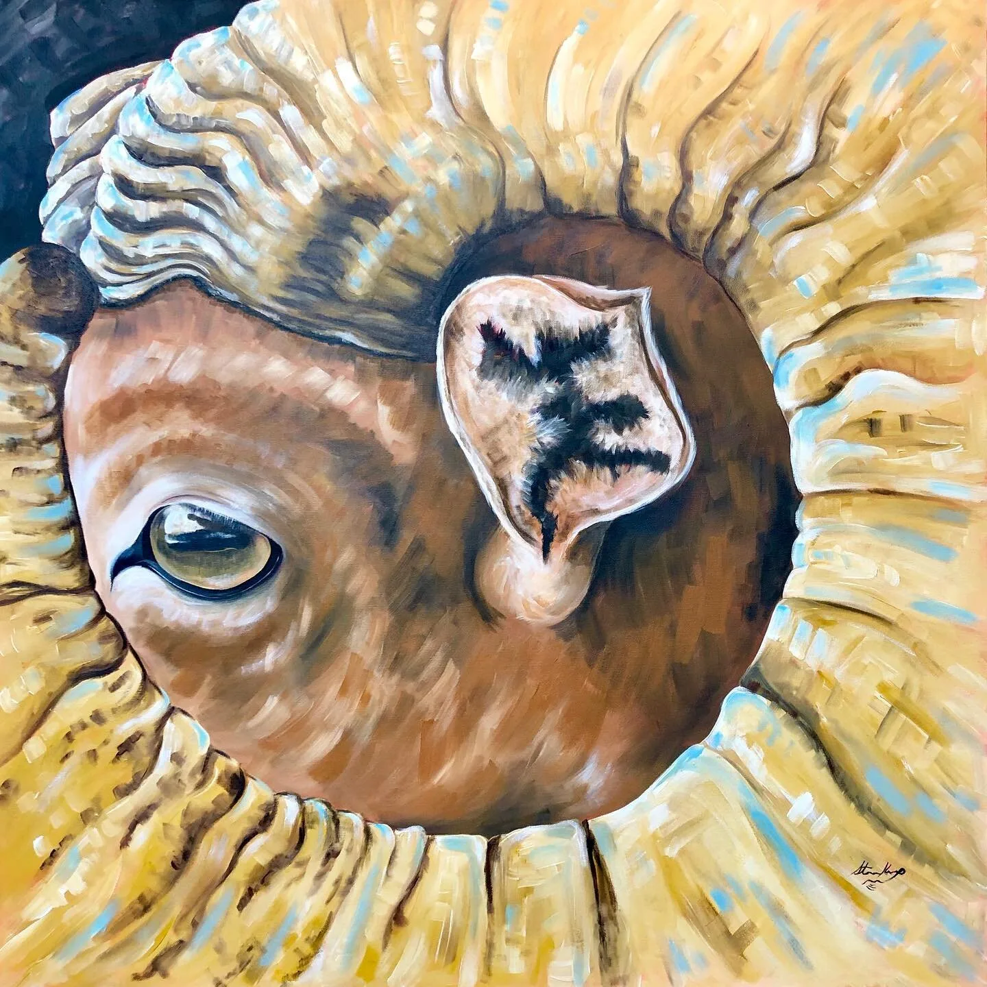 That Curl, original painting by Wyoming fine artist Steve Knox