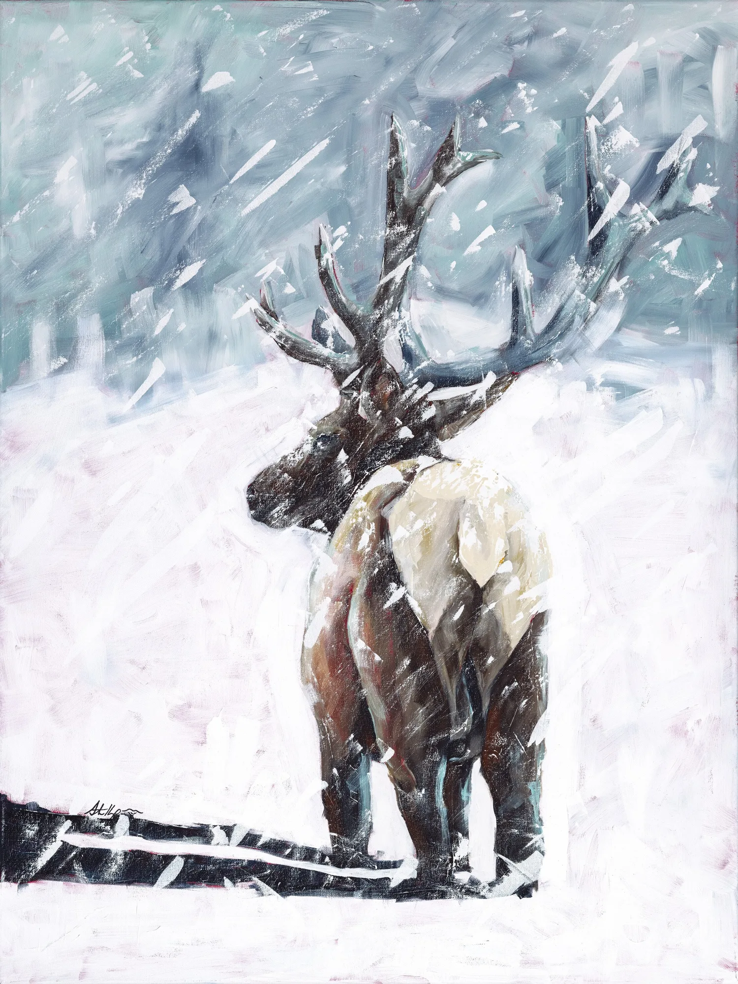 Surviving the Storm, original painting by Wyoming fine artist Steve Knox