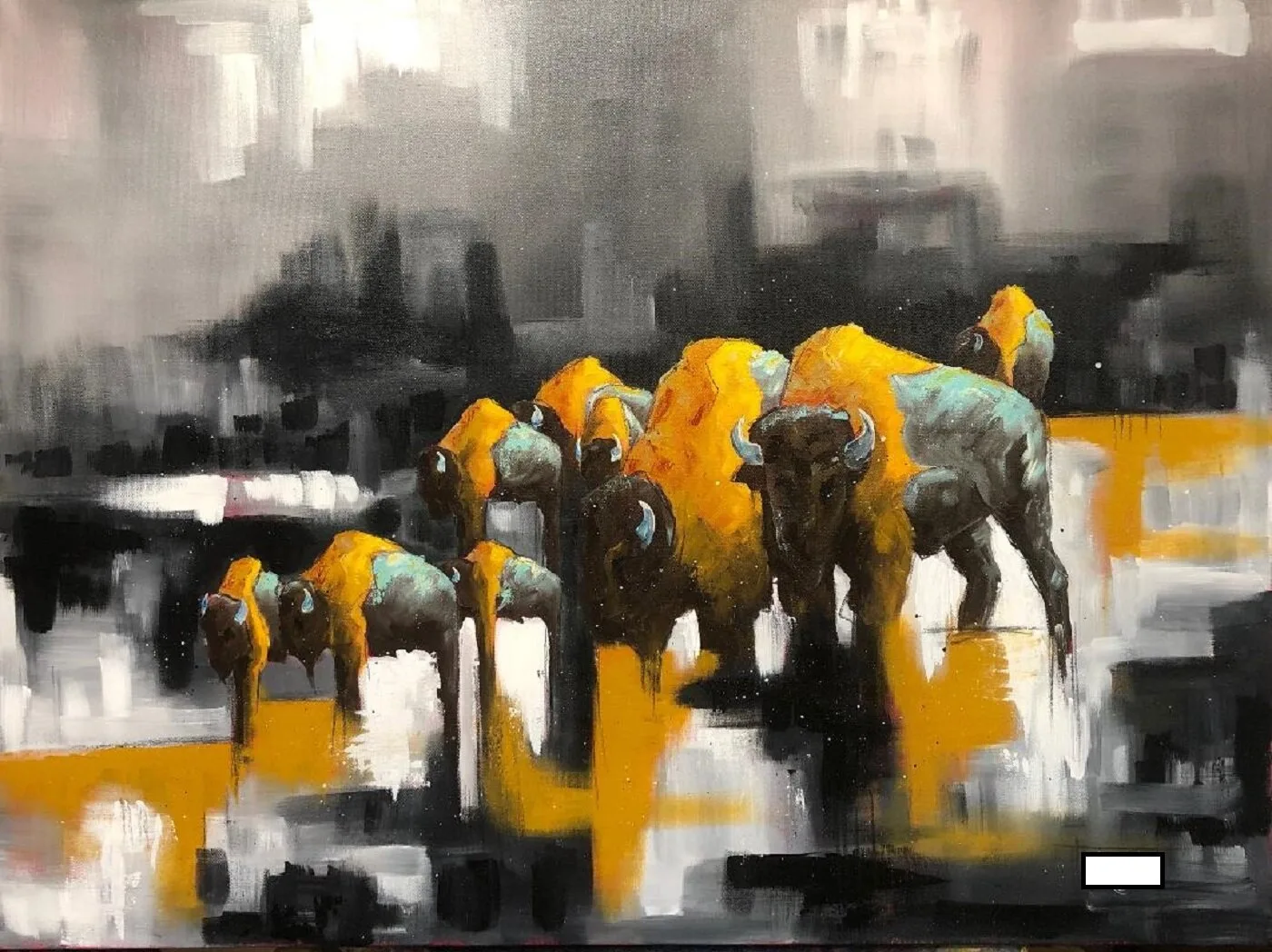 Strength Of the Herd, original painting by Wyoming fine artist Steve Knox