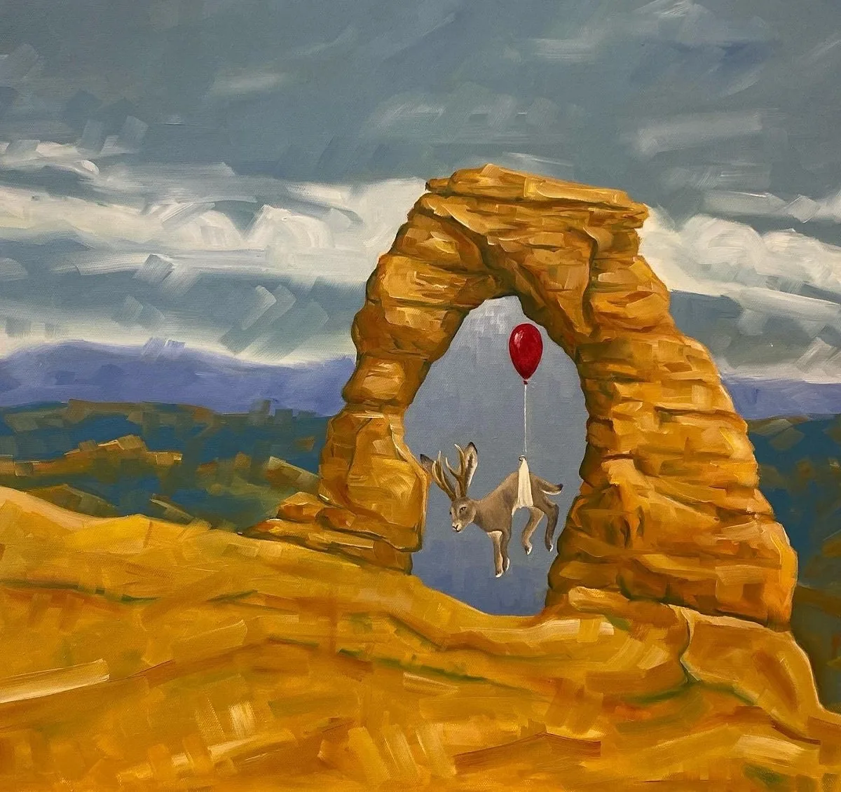 Jackalope, original painting by Wyoming fine artist Steve Knox