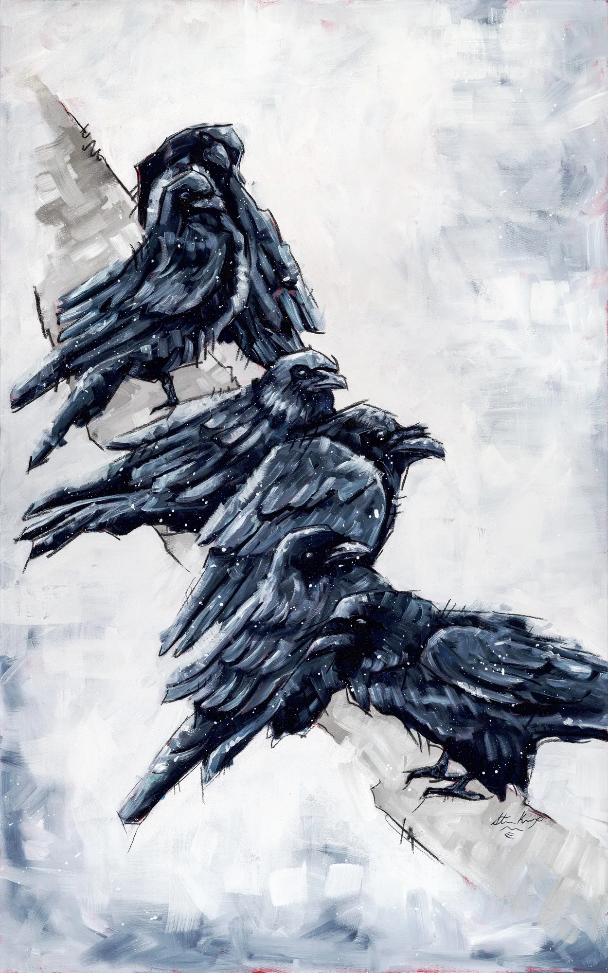 Murder Out For Shiny Things, original painting by Wyoming fine artist Steve Knox