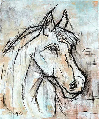 Equestrian I, original painting by Wyoming fine artist Steve Knox