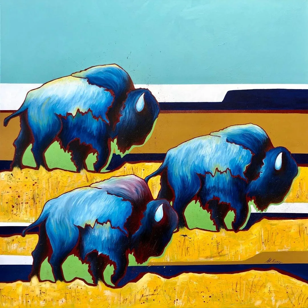 Strength In Numbers, original painting by Wyoming fine artist Steve Knox