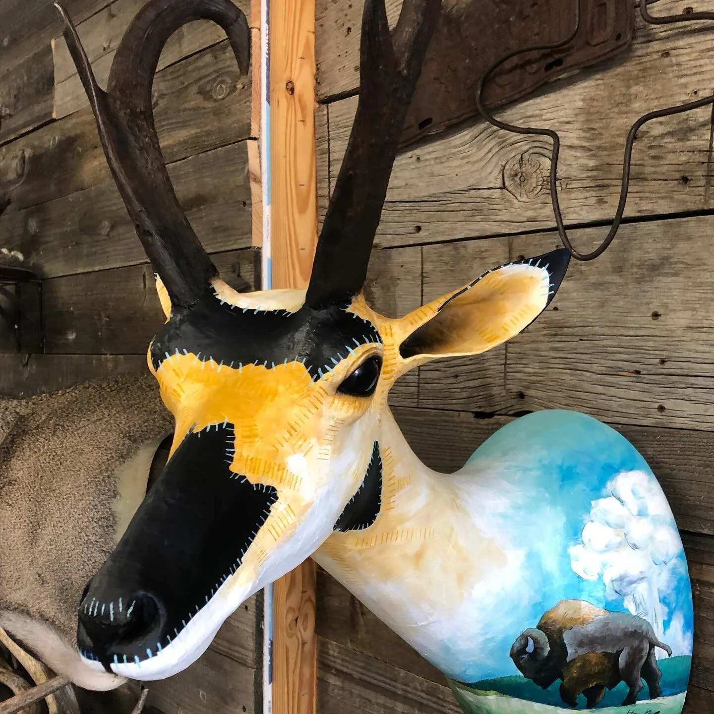 Taxidermy Mash Up II, original painting by Wyoming fine artist Steve Knox